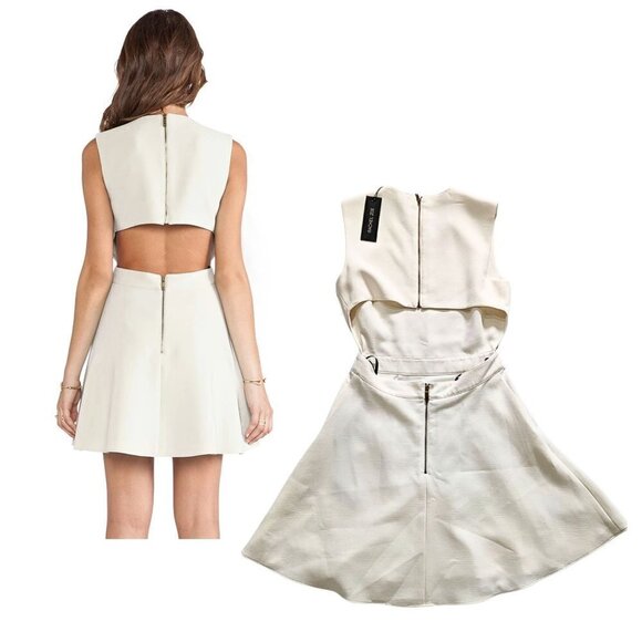 NWT Revolve RACHEL ZOE Leigh Soft White Cut Out Sleeveless Mini Dress Size 6 - Picture 2 of 8
